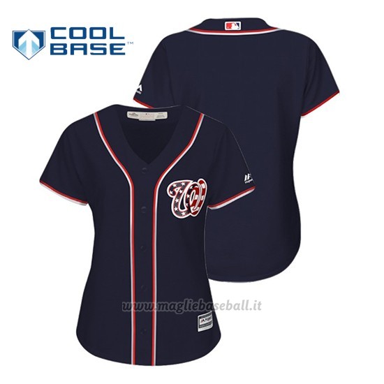 Maglia Baseball Donna Washington Nationals Cool Base Majestic Alternato Blu